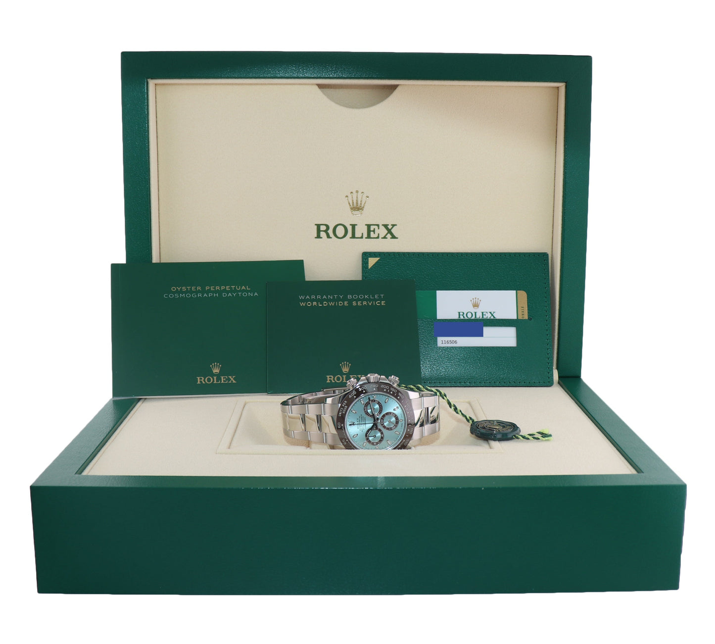 2019 MINT PAPERS Rolex Daytona 116506 Platinum Glacier Blue 40mm Chrono Watch Box