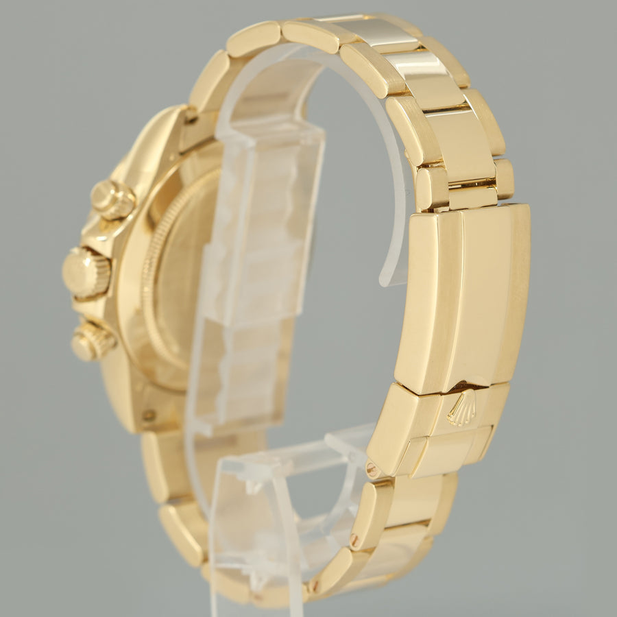 2014 MINT Rolex Daytona 116528 Black Chrono Yellow Gold 40mm Watch Box