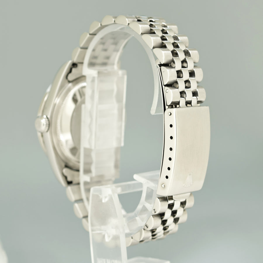 MINT DIAMOND Bezel Rolex DateJust 36mm Mother of Pearl 1600 Steel Watch Box