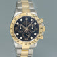 2014 MINT Rolex Daytona 116523 Black Diamond Dial Steel Yellow Gold Two Tone Watch