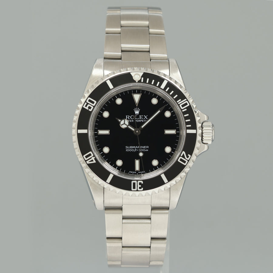 PAPERS 2001 MINT Rolex Submariner No-Date 2 Line Dial 14060M Steel Black Watch Box