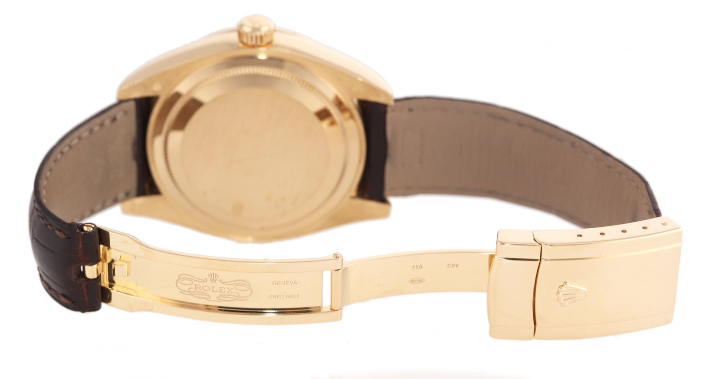 PAPERS MINT 2016 Rolex Sky-Dweller 18k Yellow Gold 326138 42mm Silver Roman Leather Watch\