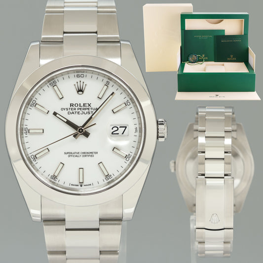 2022 MINT Rolex DateJust 41 Steel 126300 White Stick Oyster 41mm Watch Box