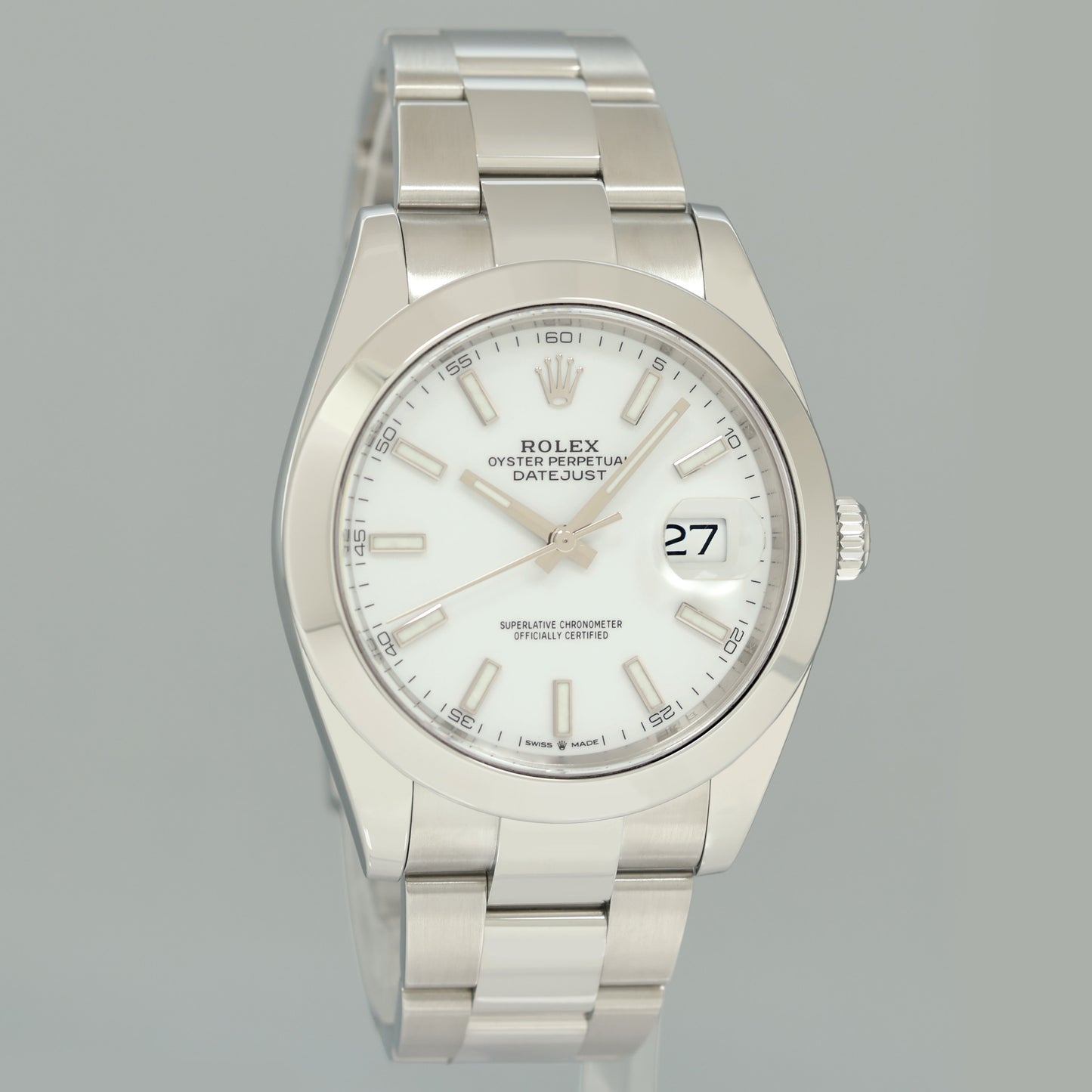 2022 MINT Rolex DateJust 41 Steel 126300 White Stick Oyster 41mm Watch Box