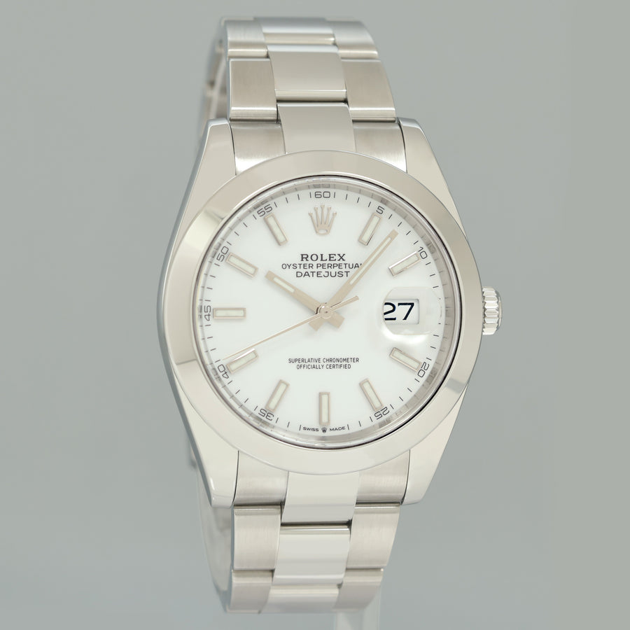 2022 MINT Rolex DateJust 41 Steel 126300 White Stick Oyster 41mm Watch Box