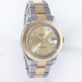 2015 MINT Rolex Datejust II 2 Champagne Diamond 116333 Two-Tone Gold Watch
