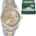 2015 MINT Rolex Datejust II 2 Champagne Diamond 116333 Two-Tone Gold Watch