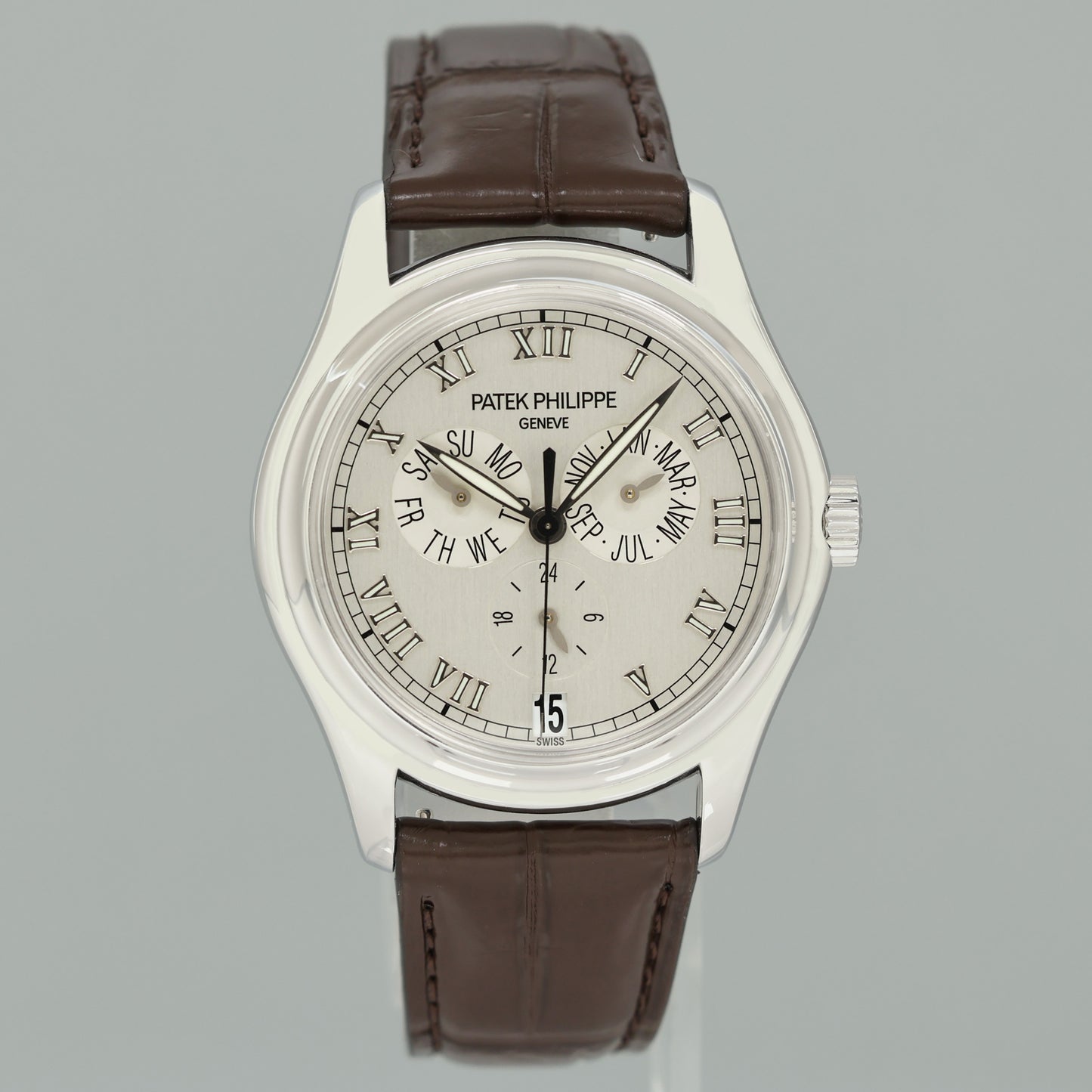 PAPERS MINT Patek Philippe White Gold Annual Calendar 5035G Calatrava Roman Watch