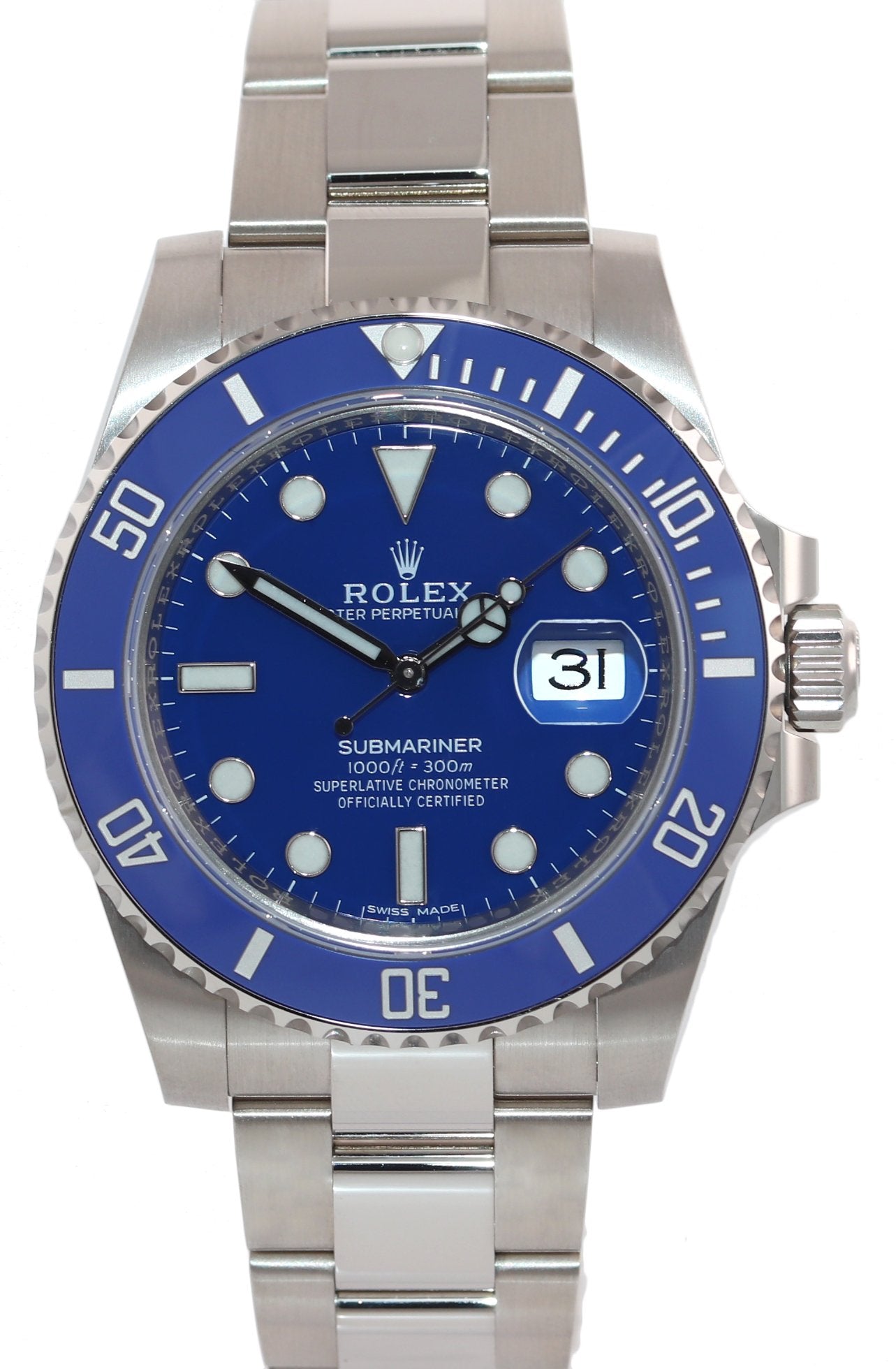 MINT PAPERS Rolex Submariner Blue Smurf 116619 White Gold 40mm Watch Box