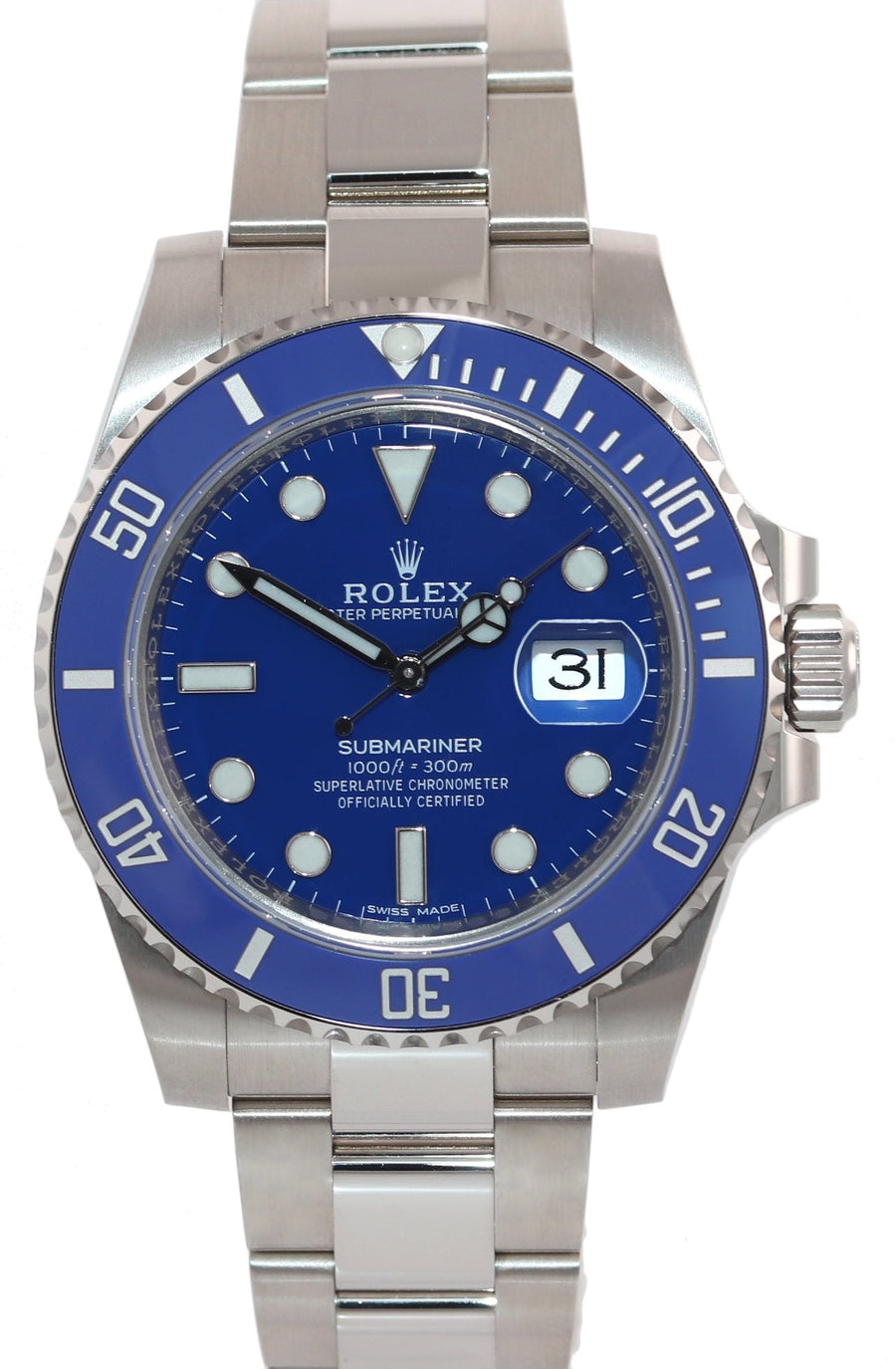 MINT PAPERS Rolex Submariner Blue Smurf 116619 White Gold 40mm Watch Box