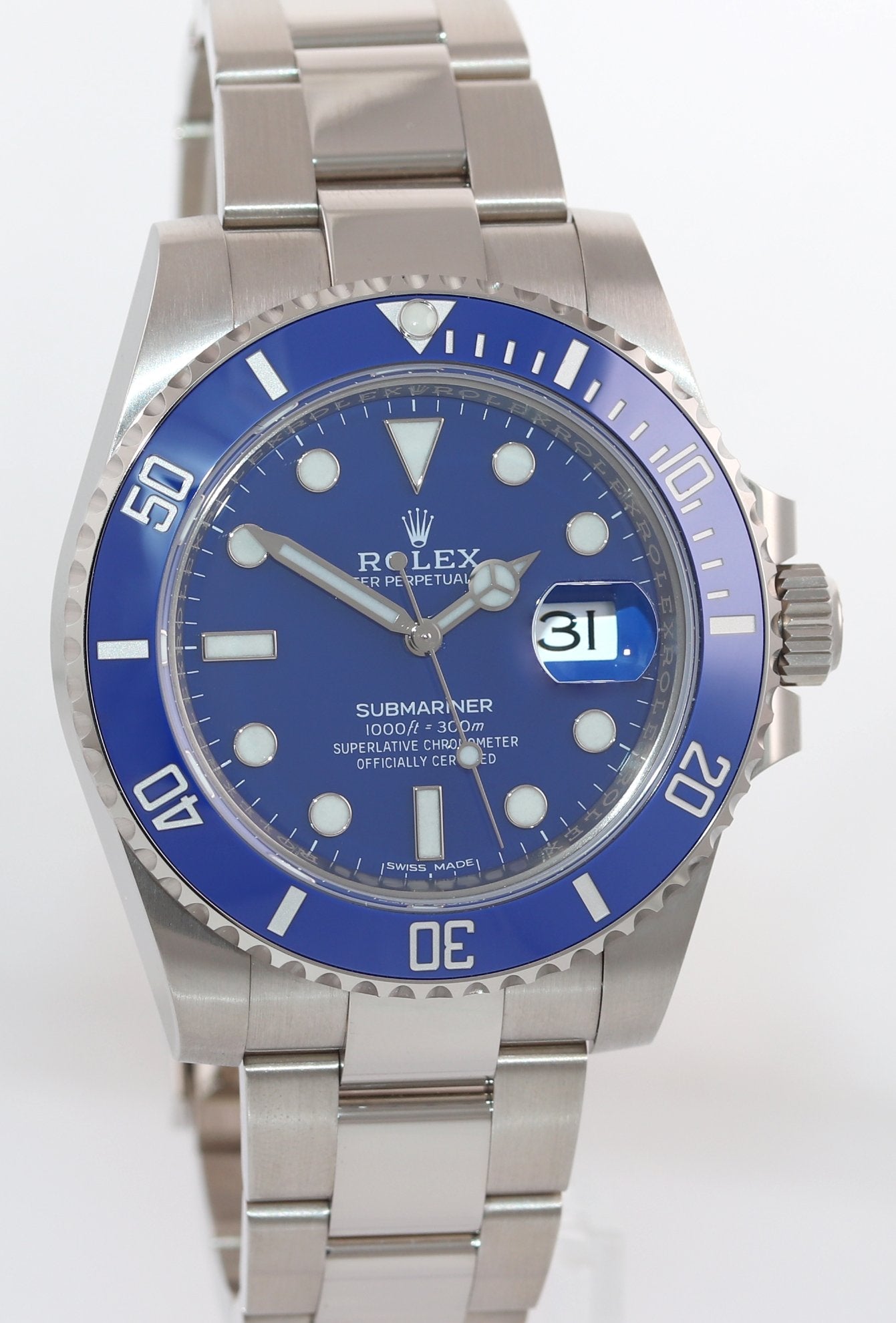 MINT PAPERS Rolex Submariner Blue Smurf 116619 White Gold 40mm Watch Box