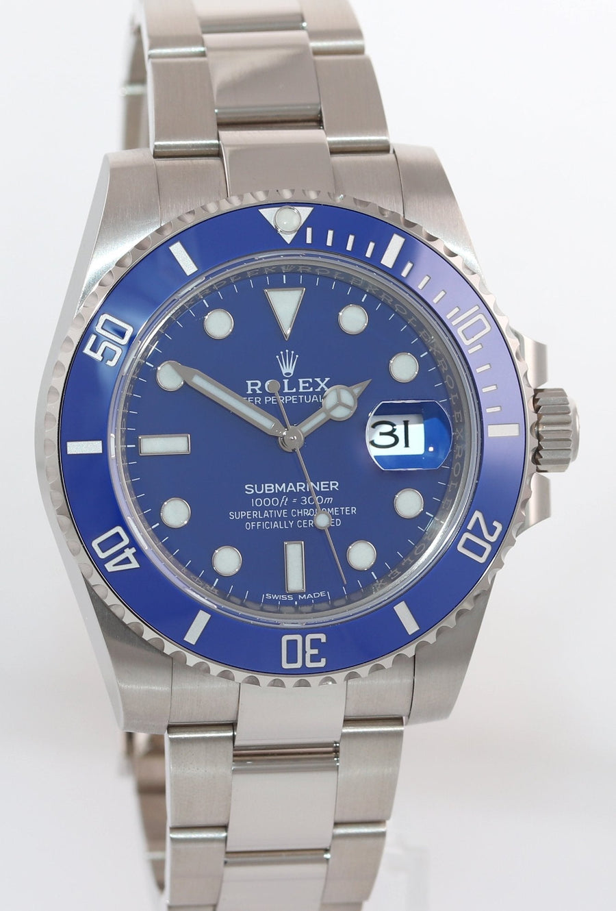MINT PAPERS Rolex Submariner Blue Smurf 116619 White Gold 40mm Watch Box