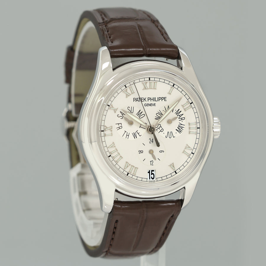PAPERS MINT Patek Philippe White Gold Annual Calendar 5035G Calatrava Roman Watch