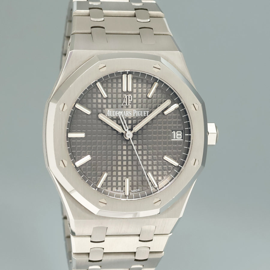 2022 MINT Papers 15500ST Audemars Piguet Royal Oak 41mm Steel Grey Watch Box