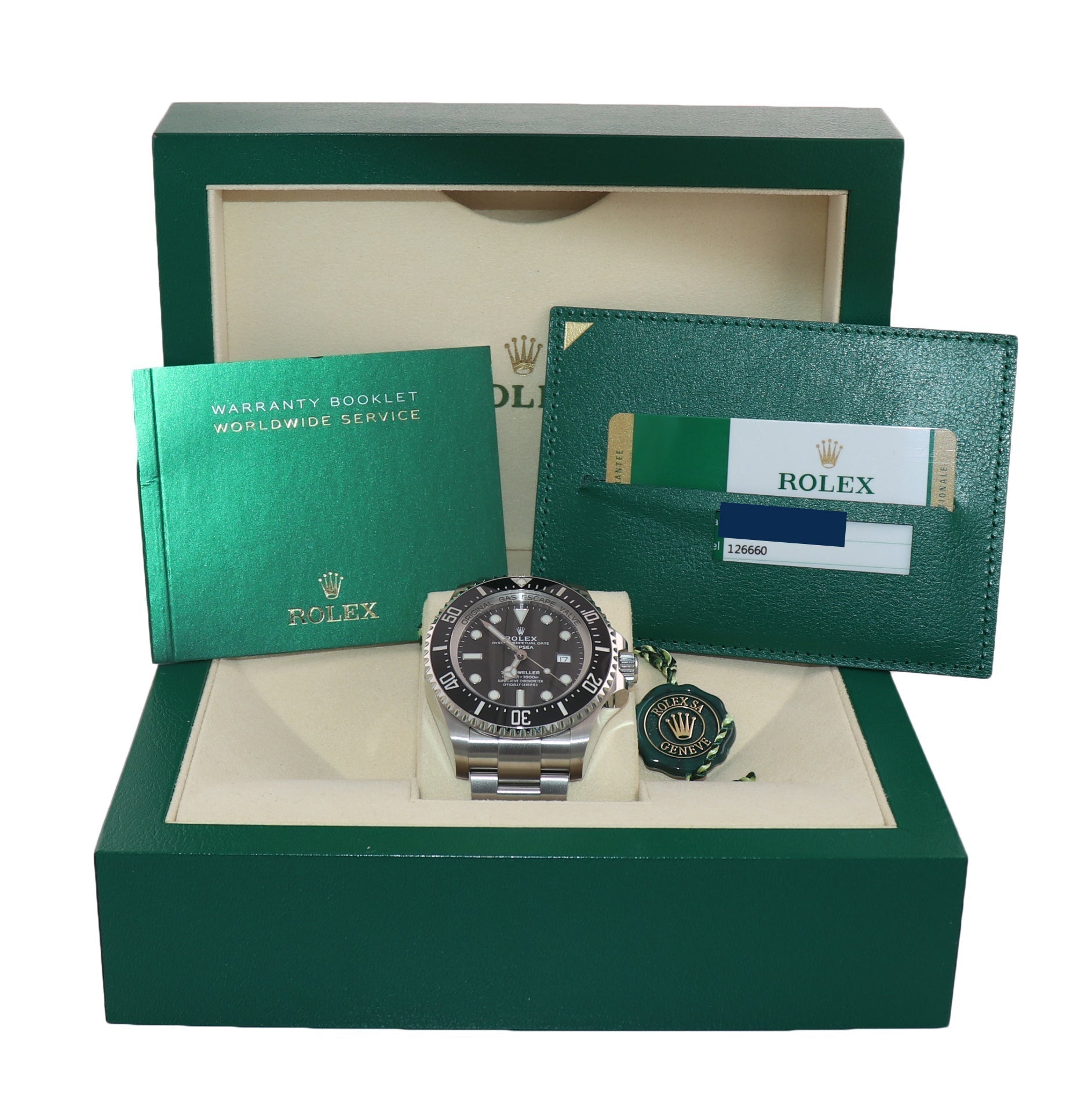 2019 MINT PAPERS Rolex Sea-Dweller Deepsea Black 126660 44mm Steel Watch Box