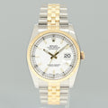 2010 MINT Rolex DateJust 116233 Jubilee Two Tone Gold Steel White Stick 36mm Watch