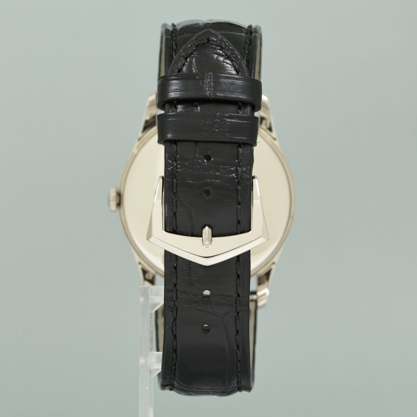 MINT Patek Philippe 5196G 37mm white Gold Calatrava Black Leather Watch Box