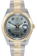 MINT Rolex Datejust II 2 Wimbledon Slate Roman 116333 Two-Tone 41mm Gold Watch Box