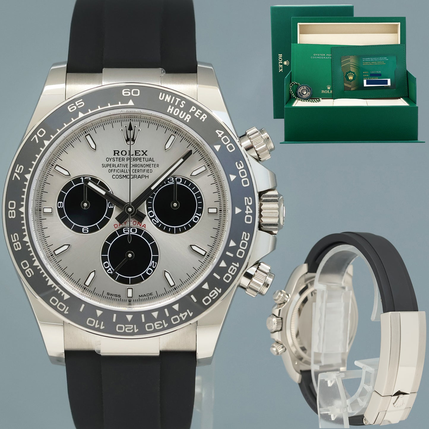 2026 NEW PAPERS Rolex Daytona White Gold 126519LN Ceramic Ghost Watch Box