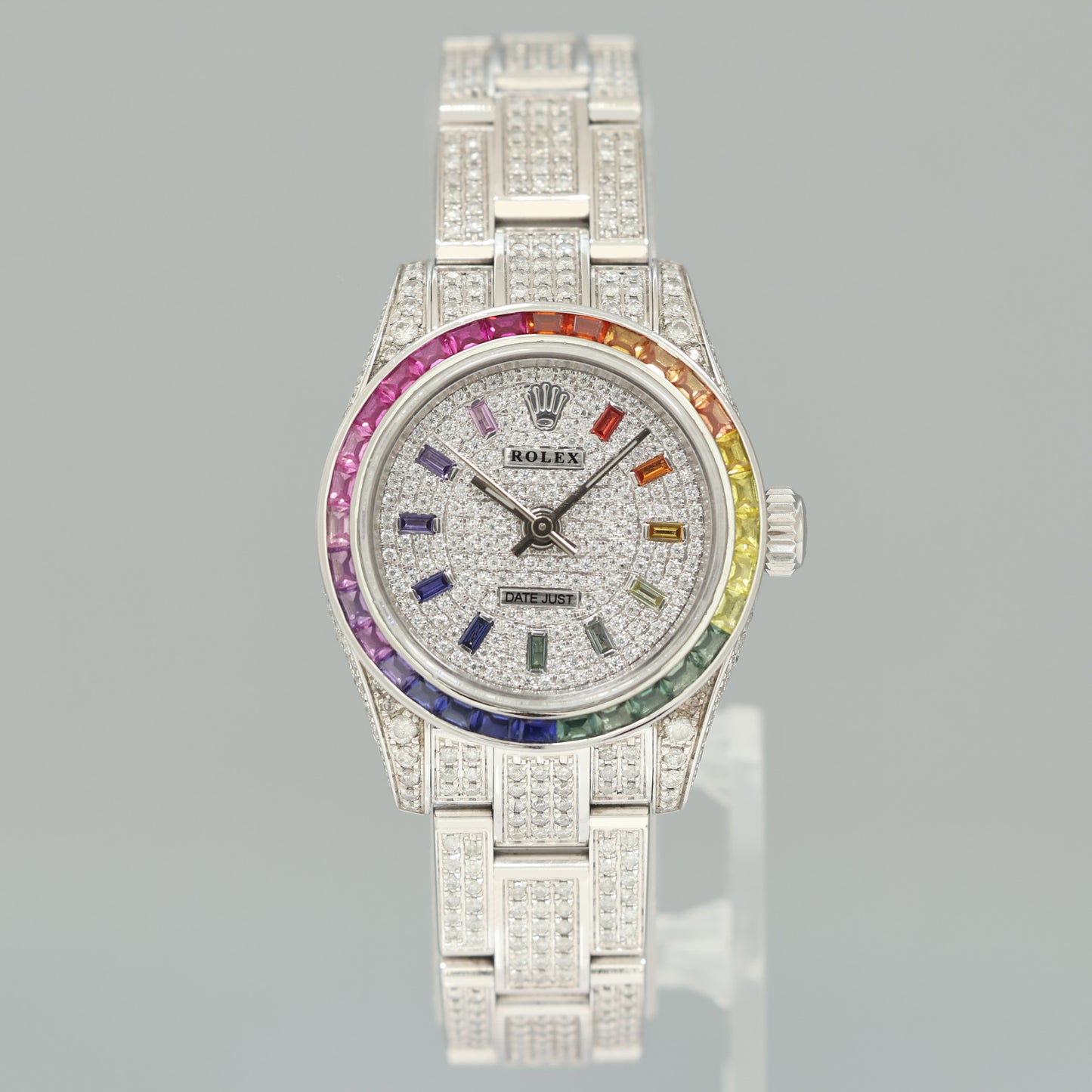 PAPERS DIAMOND SAPPHIRE Rolex Oyster Perpetual 26mm Diamond Dial 176200 Watch Box