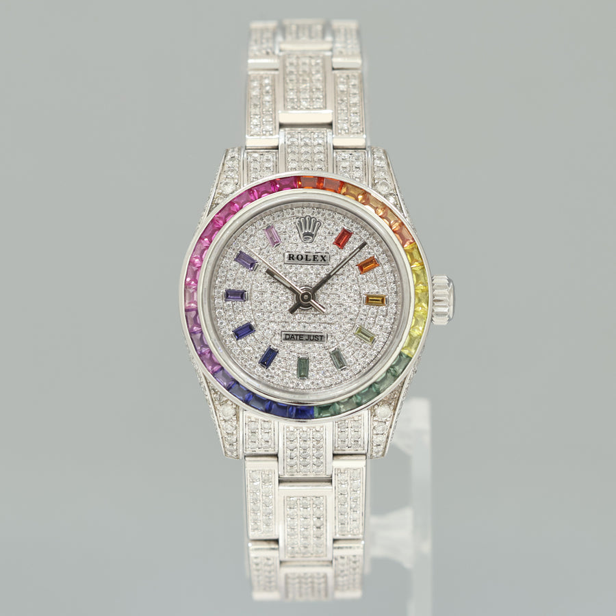 PAPERS DIAMOND SAPPHIRE Rolex Oyster Perpetual 26mm Diamond Dial 176200 Watch Box
