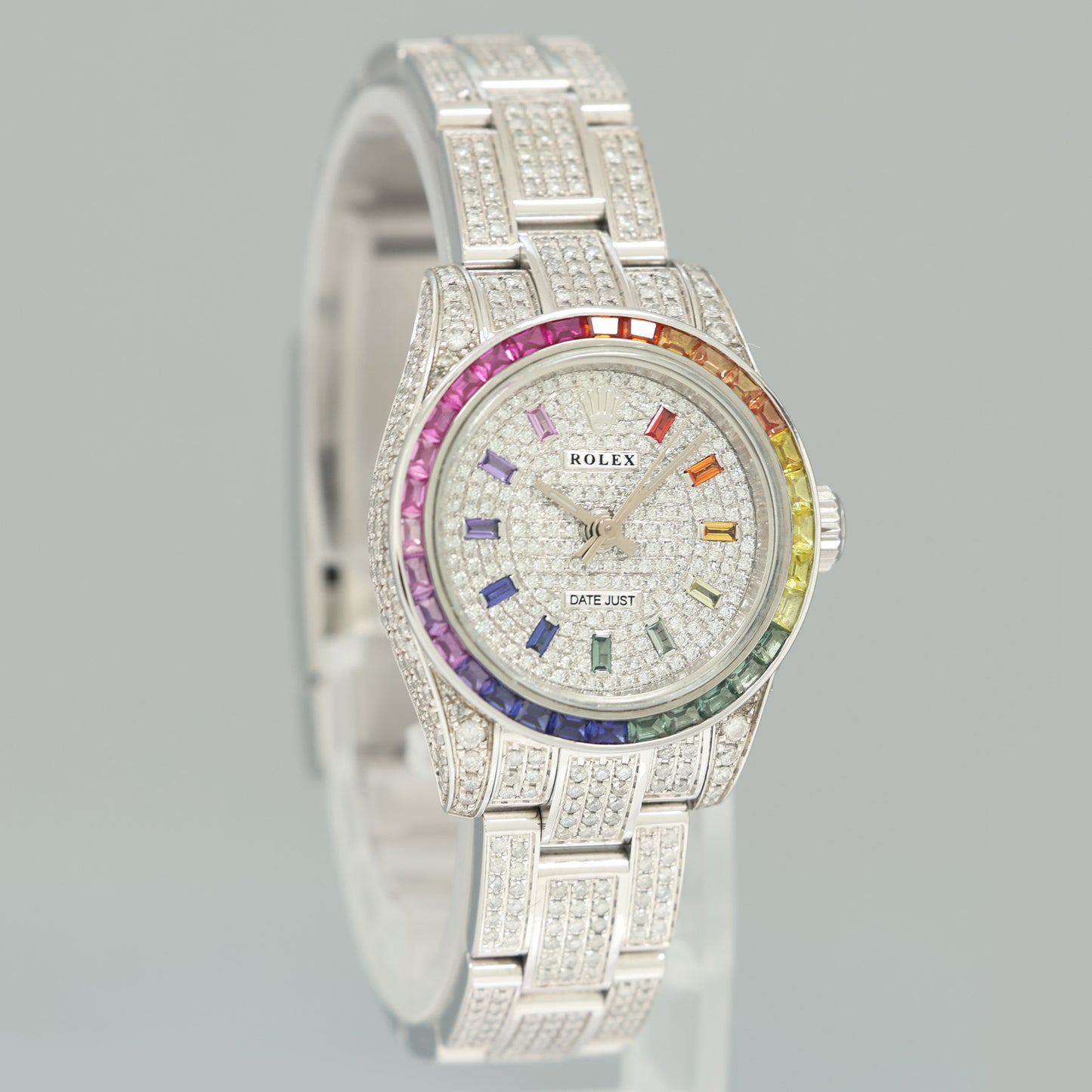 PAPERS DIAMOND SAPPHIRE Rolex Oyster Perpetual 26mm Diamond Dial 176200 Watch Box