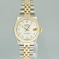 MINT Ladies Rolex 68273 Two Tone Yellow Gold Fluted Steel 31mm Pearl Diamond Watch