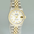 MINT Ladies Rolex 68273 Two Tone 18k Yellow Gold Fluted Steel 31mm Pearl Diamond Watch