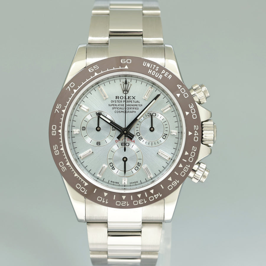 2010 Rolex Daytona 116520 Glacier Blue Diamond Steel Platona Ceramic 40mm Watch Box