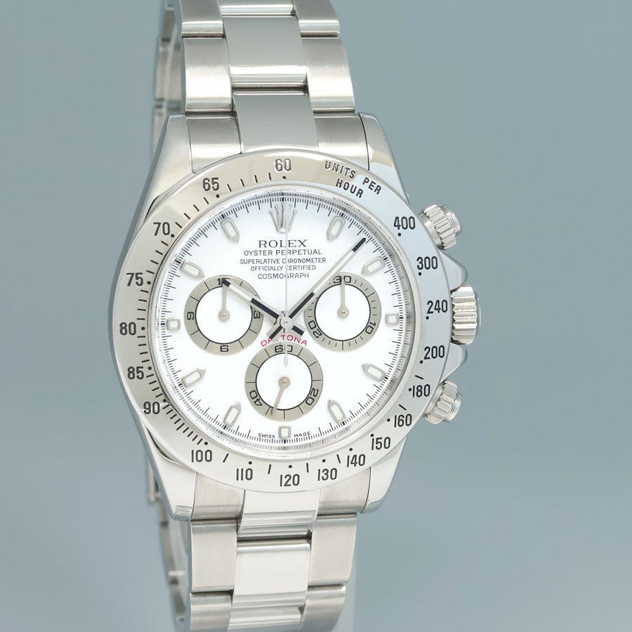 2010 MINT 116520 Rolex Daytona White Dial Chronograph Steel 40mm Watch Box