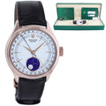 PAPERS Rolex Cellini Moonphase White Dial Rose Gold 39mm Leather 50535 Watch Box