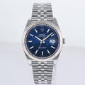 MINT 2023 Rolex DateJust 41 Blue Motif Stick Jubilee Fluted 126334 Watch Box
