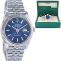 MINT 2023 Rolex DateJust 41 Blue Motif Stick Jubilee Fluted 126334 Watch Box
