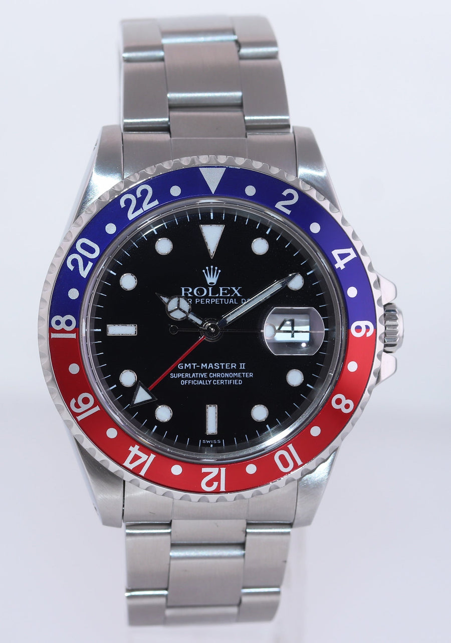 MINT Rolex GMT-Master II Pepsi Blue Red Steel 16700 40mm Watch Box