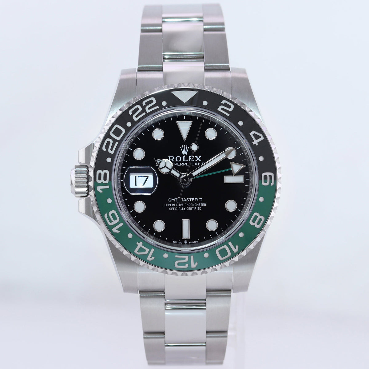 2026 NEW PAPERS Rolex 126720VTNR GMT-Master II Sprite Green Black Oyster Steel Watch