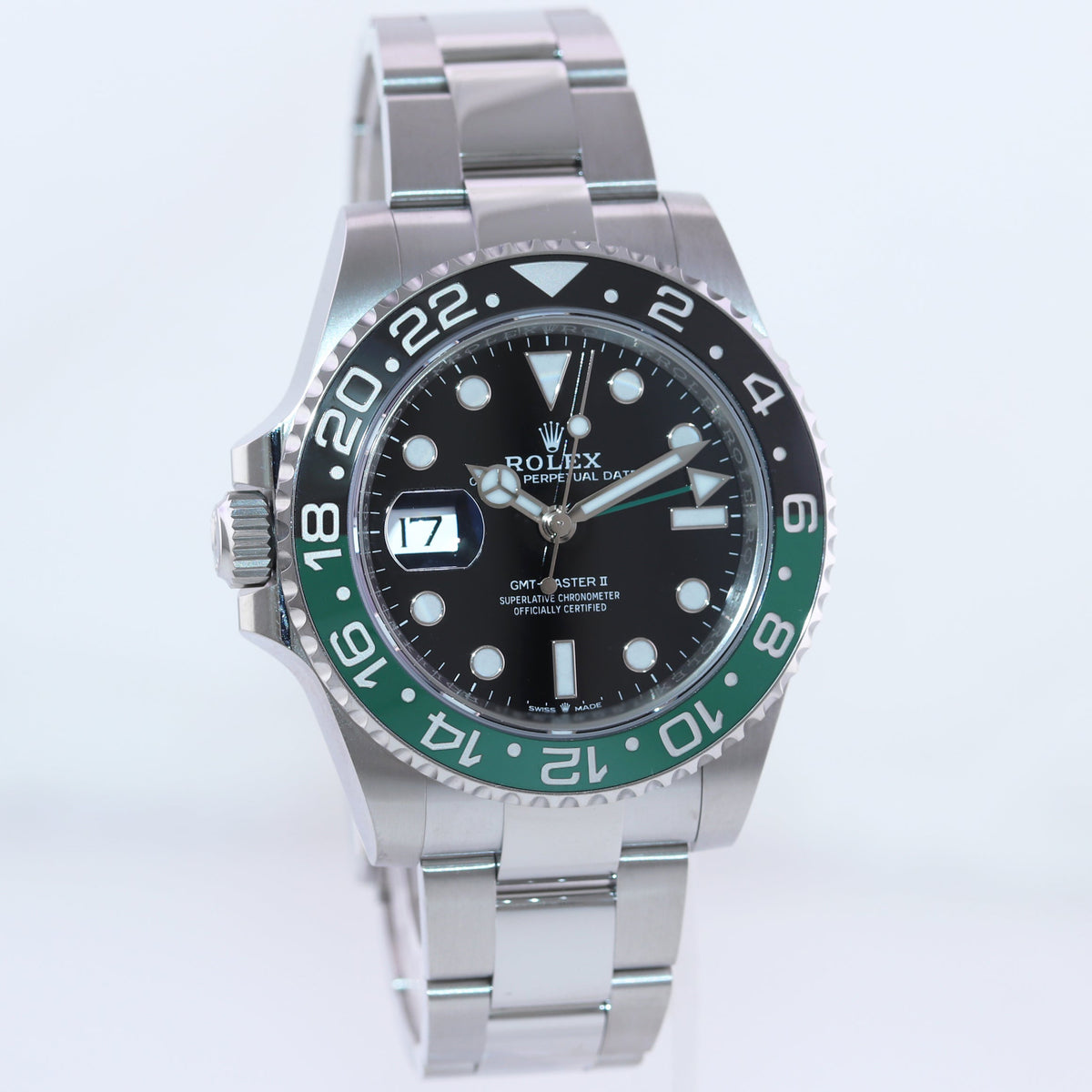 2026 NEW PAPERS Rolex 126720VTNR GMT-Master II Sprite Green Black Oyster Steel Watch