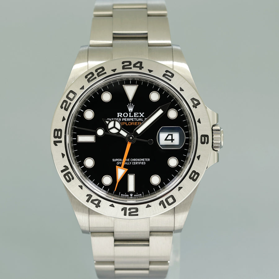 2023 MINT Rolex Explorer II 42mm 226570 Black Dial Steel Date Watch Box