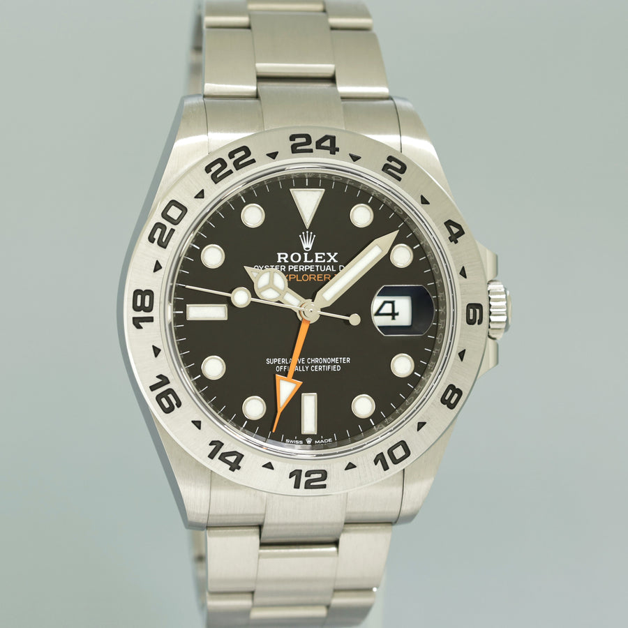 2023 MINT Rolex Explorer II 42mm 226570 Black Dial Steel Date Watch Box