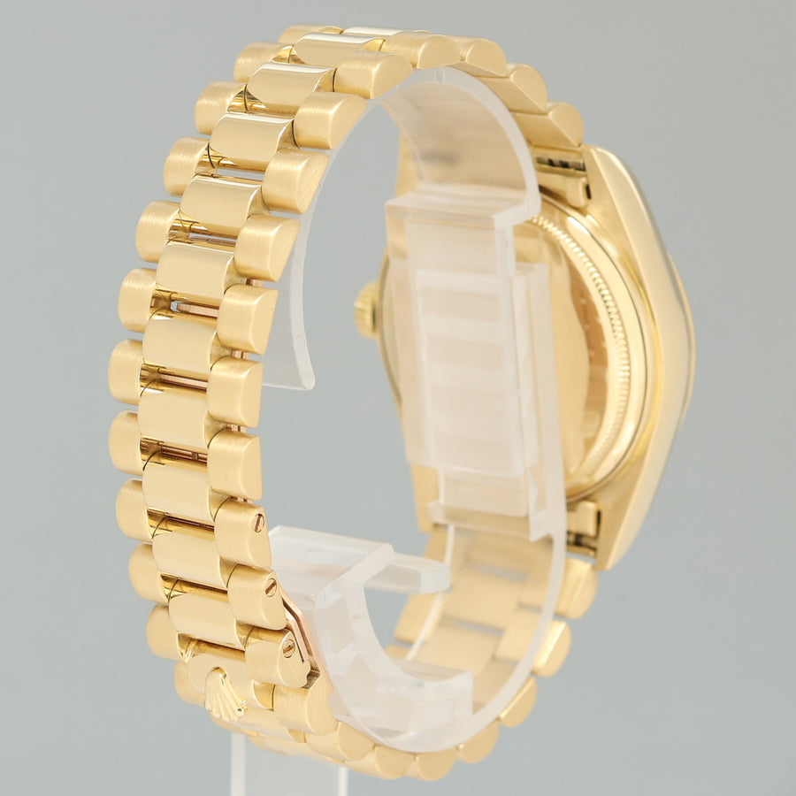 PAPERS MINT Rolex President Day-Date Champagne Roman 18038 Quickset Gold Watch