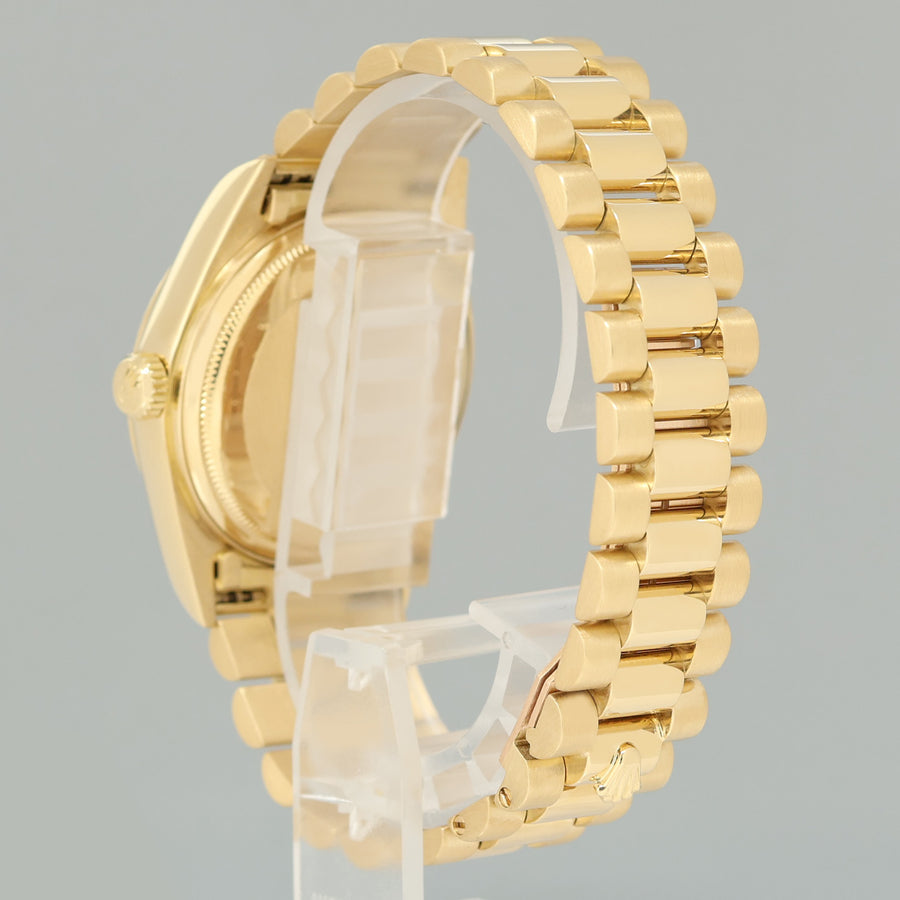 PAPERS MINT Rolex President Day-Date Champagne Roman 18038 Quickset Gold Watch