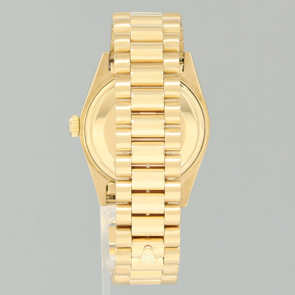 PAPERS MINT Rolex President Day-Date Champagne Roman 18038 Quickset Gold Watch