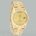 MINT Rolex President Day Date 18038 Yellow Gold Champagne Quickset Watch