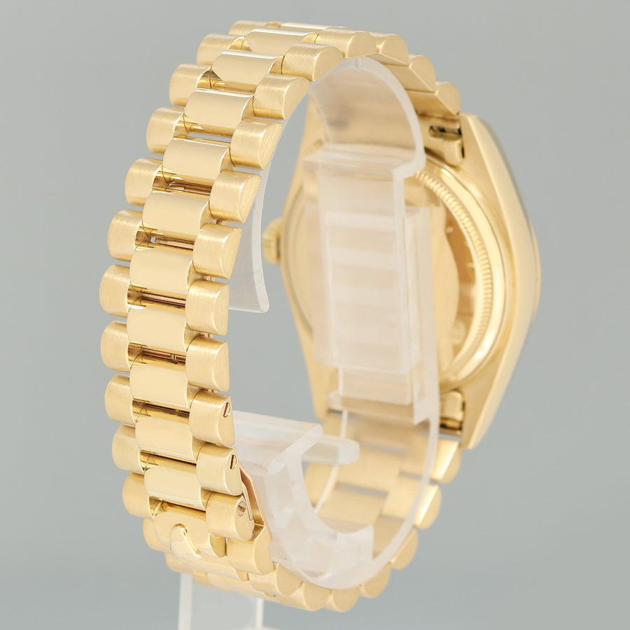MINT Rolex President Day Date 18038 Yellow Gold Champagne Quickset Watch