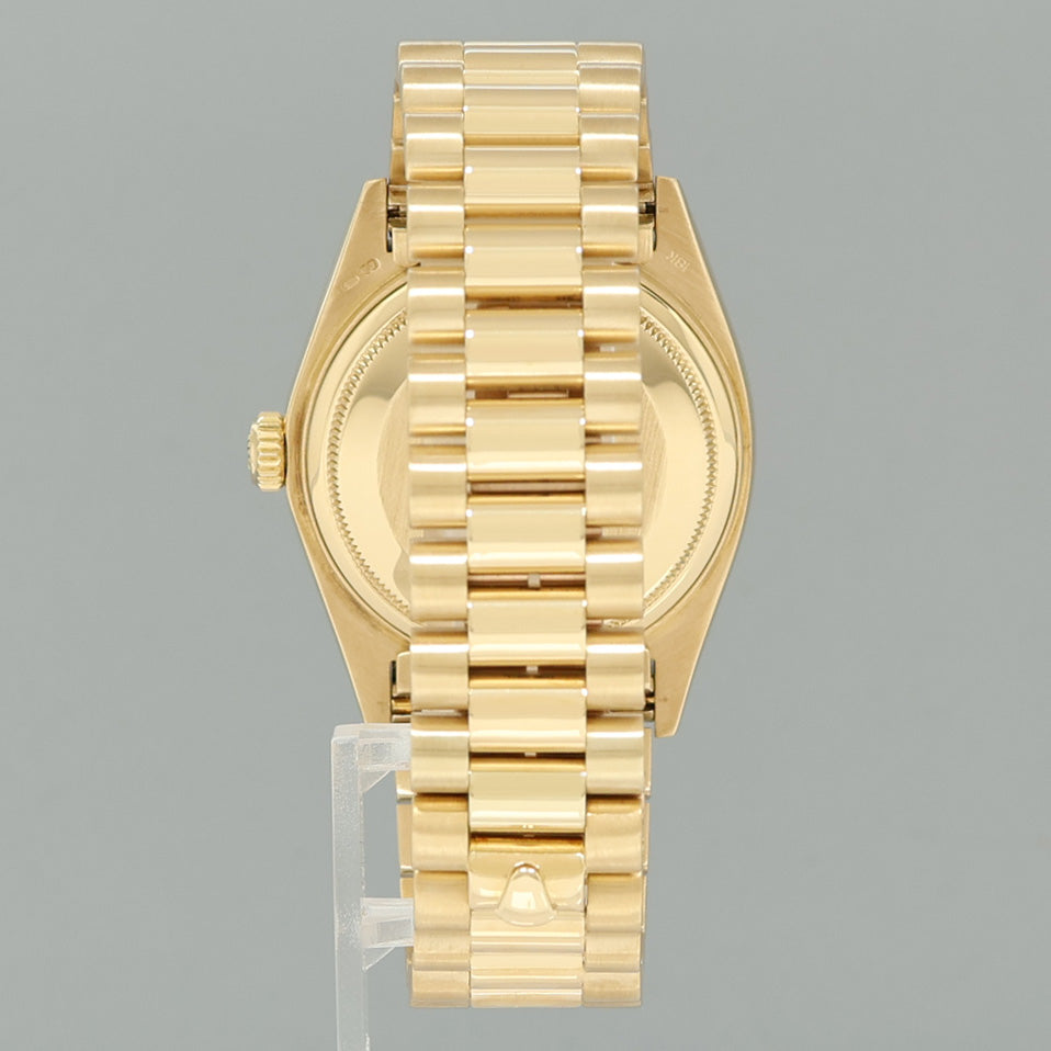 MINT Rolex President Day Date 18038 Yellow Gold Champagne Quickset Watch