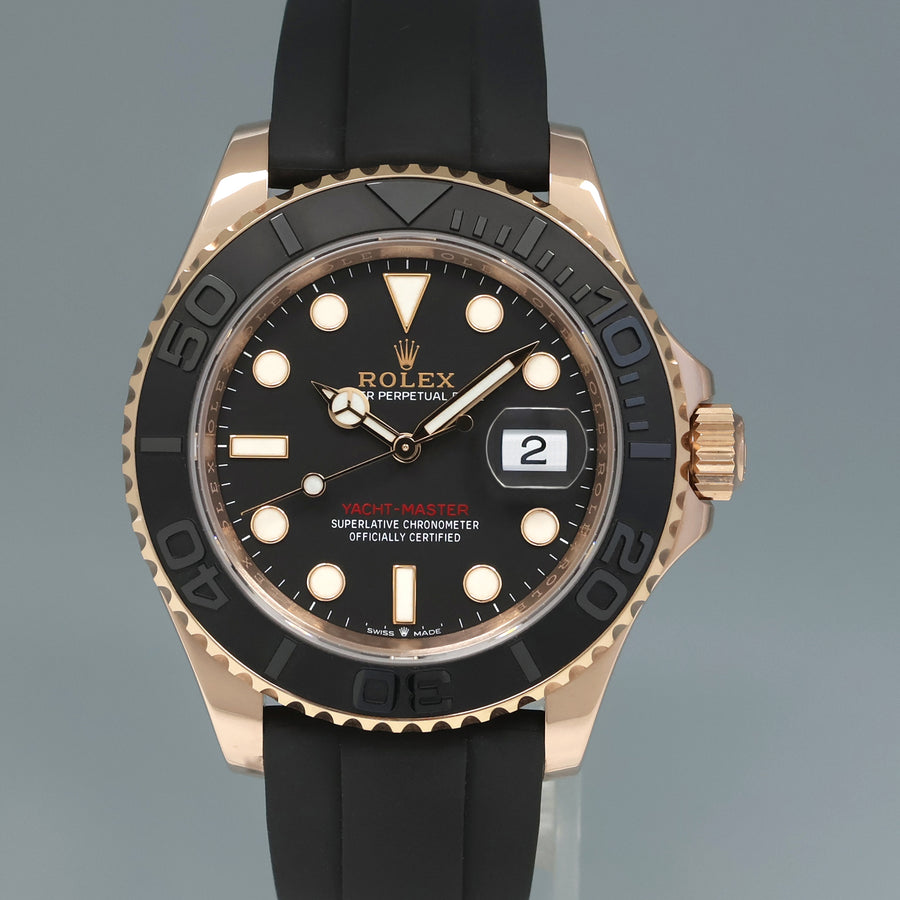 2025 NEW PAPERS Rolex 126655 Yacht-Master Everose Gold 40mm Oysterflex Rubber Watch Box