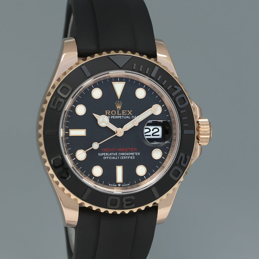 2021 NEW PAPERS Rolex Yacht-Master 126655 Everose 40mm Oysterflex Watch Box