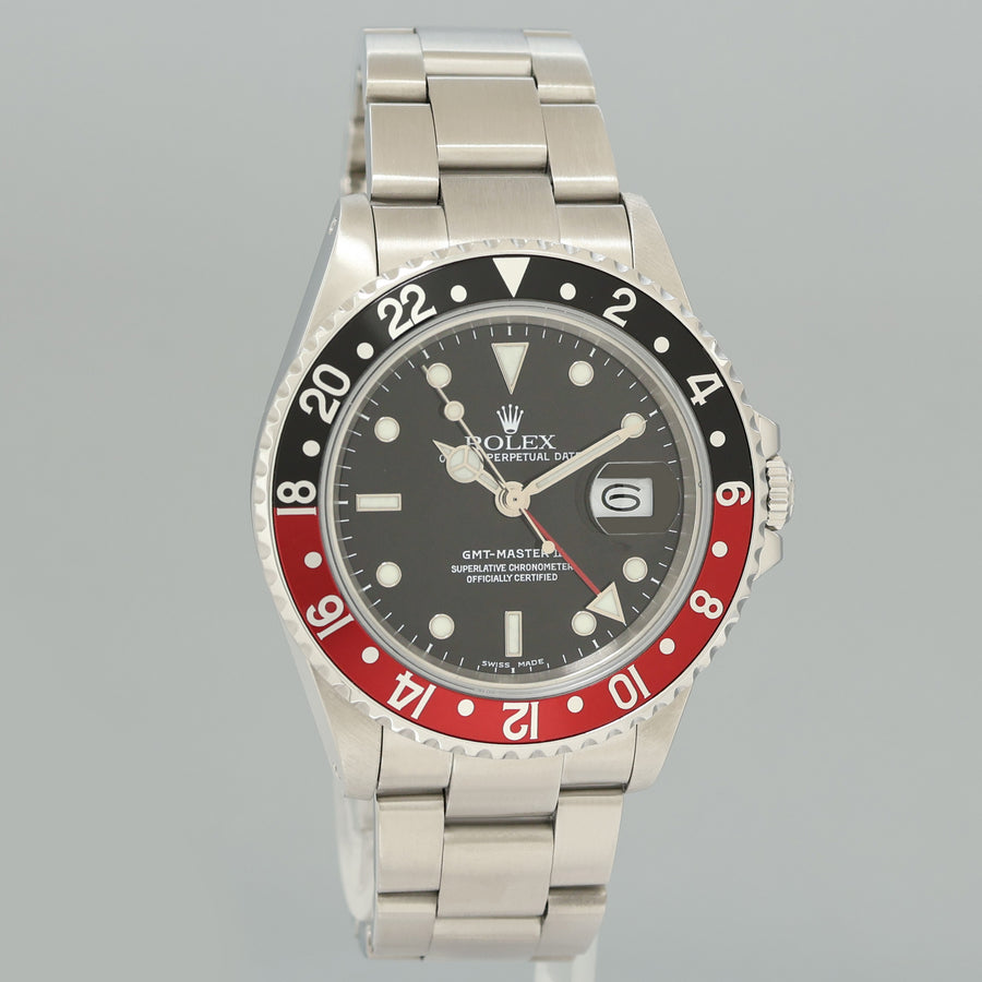 Mint 1988 Rolex GMT-Master II 2 Fat Lady Coke Red Steel 16760 40mm Watch Box
