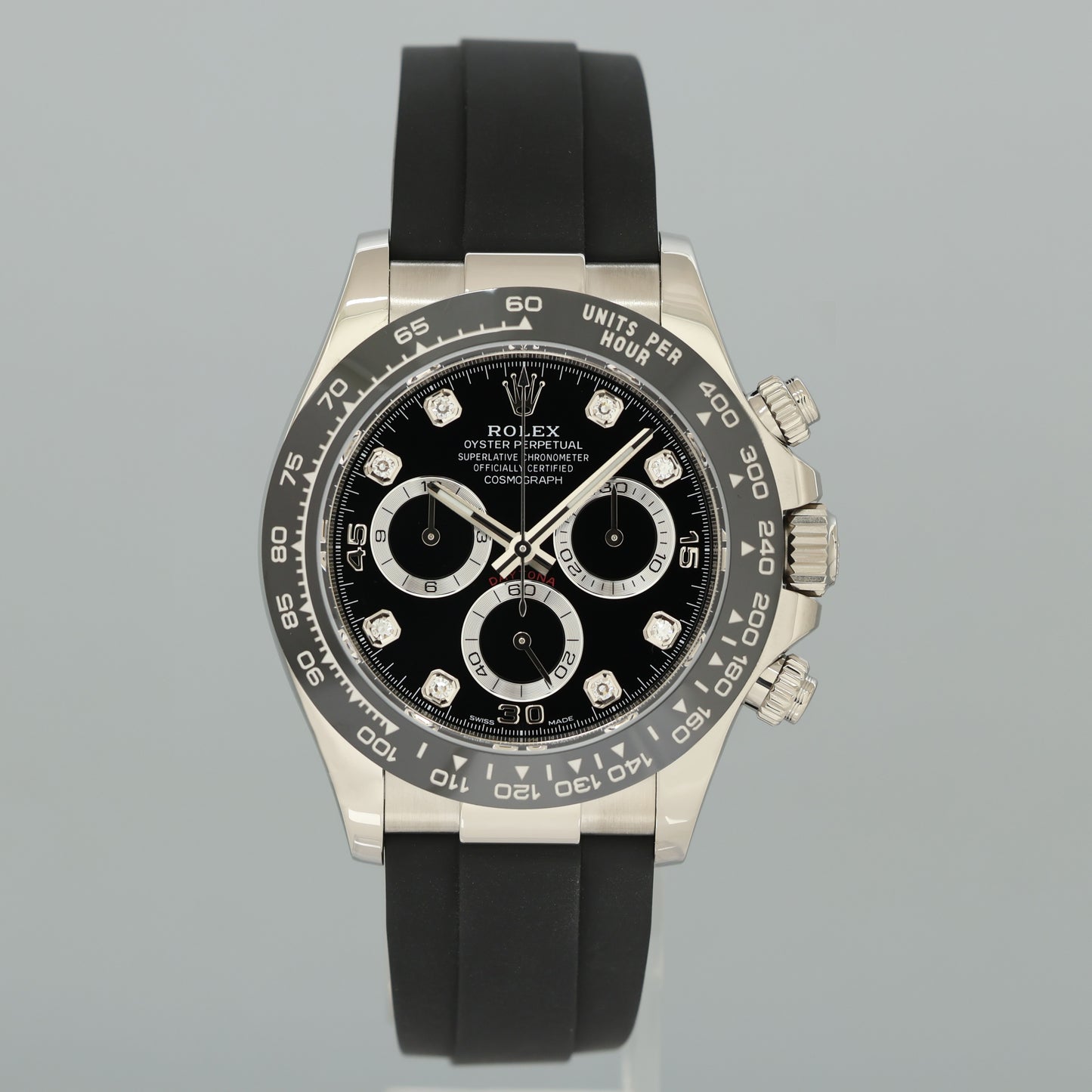 2022 NEW PAPERS Rolex Daytona Oysterflex 116519LN White Gold Ceramic Diamond Watch