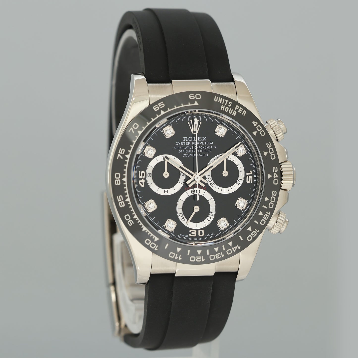 2022 NEW PAPERS Rolex Daytona Oysterflex 116519LN White Gold Ceramic Diamond Watch