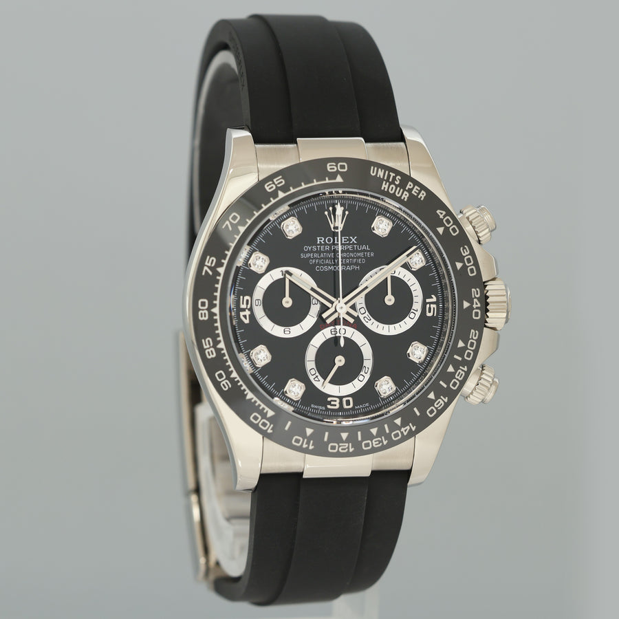 2022 NEW PAPERS Rolex Daytona Oysterflex 116519LN White Gold Ceramic Diamond Watch